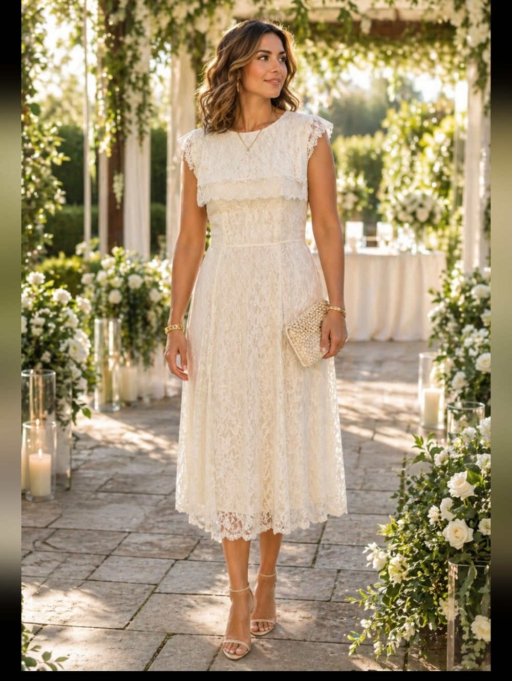 VTG Gunne Sax By Jessica Mclintock Cream Lace Wedding Dress 70s/80s Size 8/10